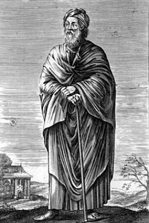 Retrato pintado do filósofo grego Xenófanes