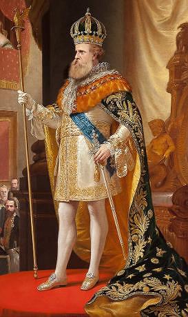 Pintura do rei Dom Pedro II do Brasil com 46 anos de idade