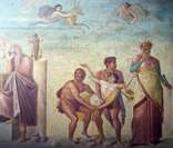 Afresco encontrado em Pompeia: exemplos de arte greco-romana