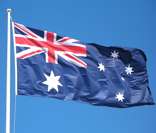 Bandeira da Austrália hasteada
