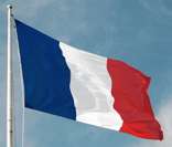 Bandeira da França hasteada