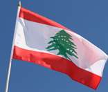 Bandeira do Líbano hasteada