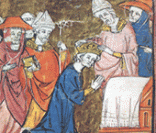Carlos Magno sendo coroado pelo papa Leão III (ano 800)