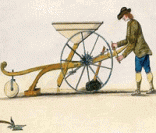 Semeadeira mecânica inventada por Jethro Tull em 1701