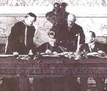 Momento da assinatura do Tratado de Latrão