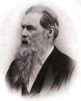 Retrato do antop&oacute;logo Edward Burnett Tylor. Homem de meia idade, barba grande e cabelos grisalhos.