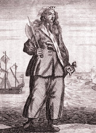 Ilustração da pirata e corsária Mary Read