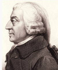 Retrato do economista liberal Adam Smith
