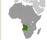 Mapa da África mostrando a localização de Angola