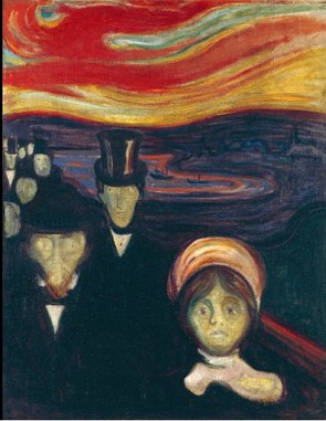 Pintura Ansiedade de Edvard Munch