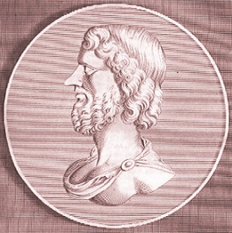 Ilustra&ccedil;&atilde;o mostrando o rosto de Aristipo de Cirene