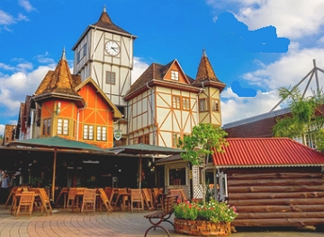 Arquitetura alem&atilde; da cidade de Blumenau em Santa Catarina