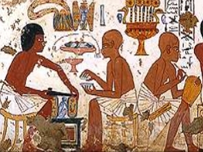 Pintura em parede mostrando artesãos egípcios da Antiguidade