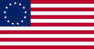 Bandeira das Treze Col&ocirc;nias Inglesas na Am&eacute;rica