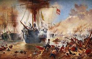 Batalha do Riachuelo durante a Guerra do Paraguai