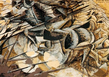 A carga dos lanceiros de Boccioni