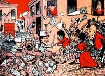 Charge sobre a revolta da vacina