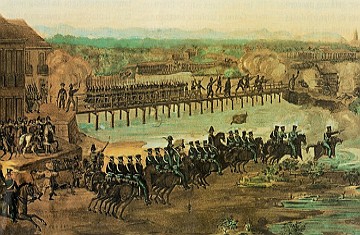 Confedera&ccedil;&atilde;o do Equador - tropas federais atacando revolucion&aacute;rios
