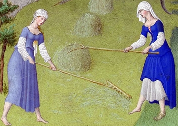 Camponeses trabalhando nas terras dos senhor feudal