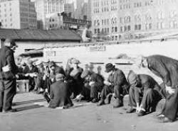 Desemprego elevado nos Estados Unidos gerado pela Crise de 1929