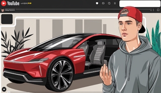 Ilustra&ccedil;&atilde;o de um influenciador digital de canal do Youtube