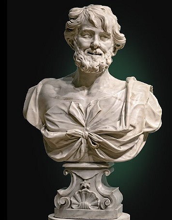 busto do fil&oacute;sofo grego Dem&oacute;crito