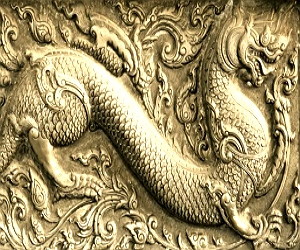 Relevo mostrando um dragão