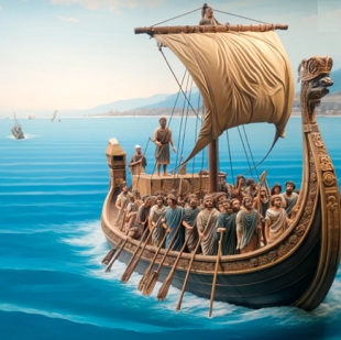 Ilustração de uma embarcação cartaginesa