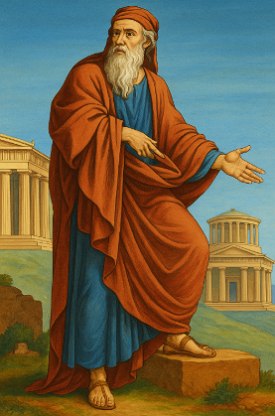 Figura do fil&oacute;sofo grego Emp&eacute;docles de Agrigento