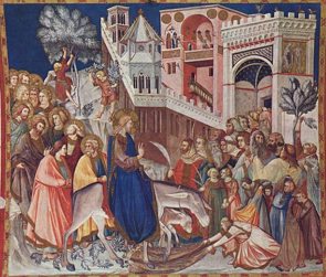 Pintura Entrada de Cristo em Jerusalém de Lorenzetti