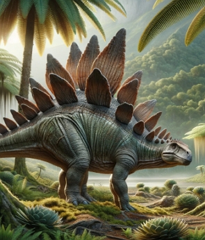 Ilustração de um dinossauro Estegossauro