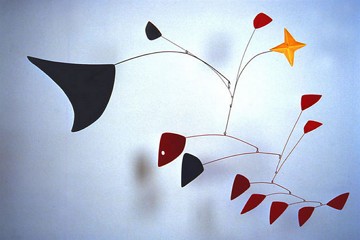 Pintura mostrando uma esp&eacute;cie de planta com folhas e uma estrela amarela