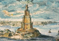 Farol de Alexandria: a sétima maravilha do Mundo Antigo (desenho de Fischer von Erlach)