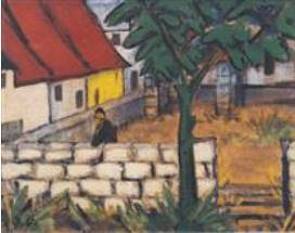 Fazenda na França (1916) de Otto Mueller.