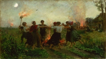 Pintura Festa de S&atilde;o Jo&atilde;o de Jules Breton