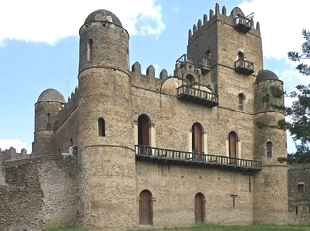 Foto de uma fortaleza etíope do século XVII