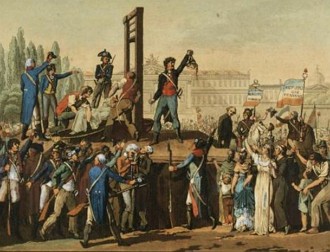 Imagem mostrando Maria Antonieta executada pelos revolucion&aacute;rios durante a Revolu&ccedil;&atilde;o Francesa