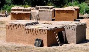 Reconnstrução de uma habitação do período Neolítico