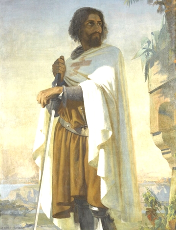 Pintura retratando Hugo de Payens