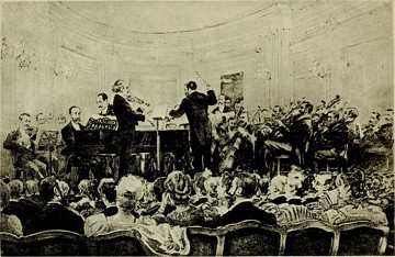 Imagem antiga de uma orquestra no in&iacute;cio do s&eacute;culo XX