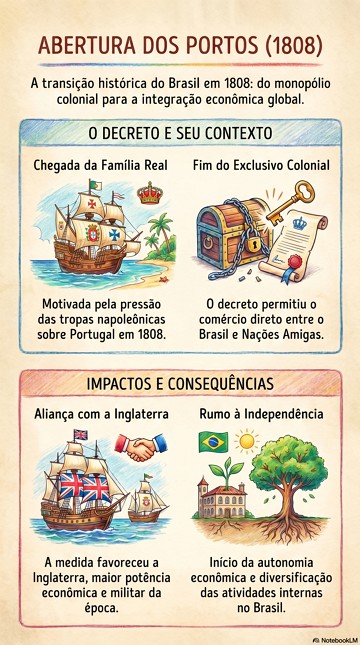 Infogr&aacute;fico sobre a Abertura dos Portos de 1808