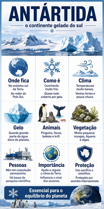 Infogr&aacute;fico did&aacute;tico sobre a Ant&aacute;rtida