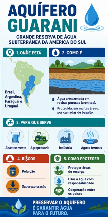 Infogr&aacute;fico sobre o Aqu&iacute;fero Guarani