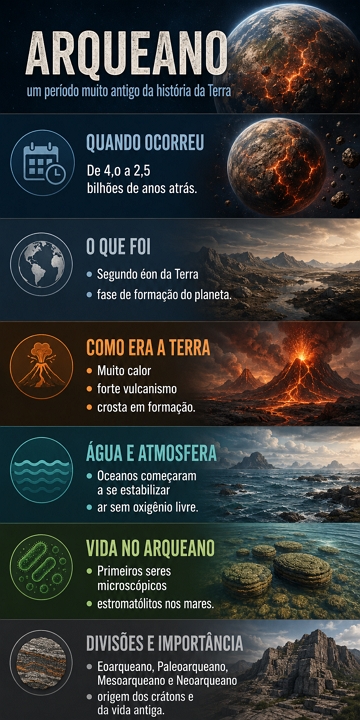 Infogr&aacute;fico sobre o Arqueano