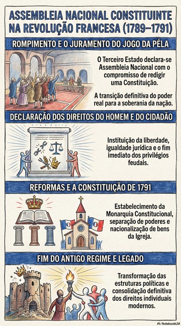Infogr&aacute;fico com s&iacute;ntese da Assembleia Nacional Constituinte na Revolu&ccedil;&atilde;o Francesa (1789&ndash;1791)