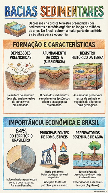 Infogr&aacute;fico sobre bacias sedimentares