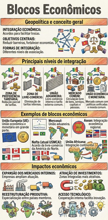 Infogr&aacute;fico sobre blocos econ&ocirc;micos
