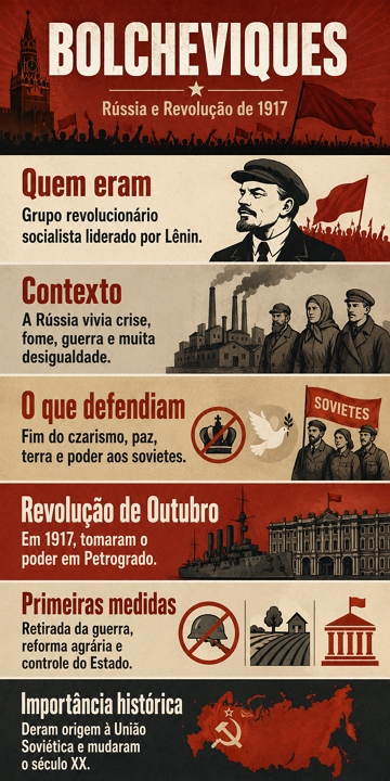 Infogr&aacute;fico sobre os Bolcheviques