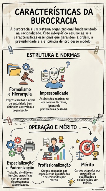 Infogr&aacute;fico com as caracter&iacute;sticas da burocracia