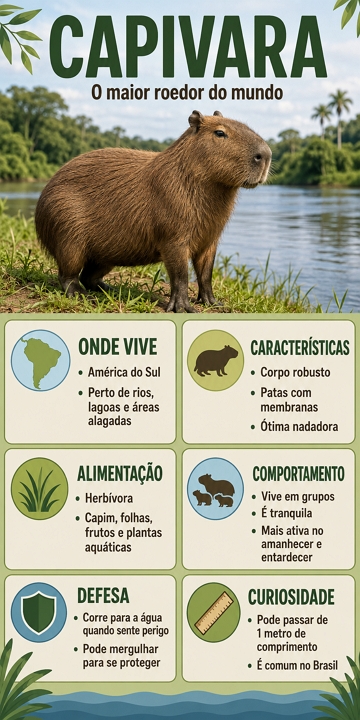 Infogr&aacute;fico sobre a Capivara